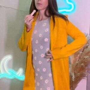 Zara Feux Suede Mustard Yellow Duster Jacket